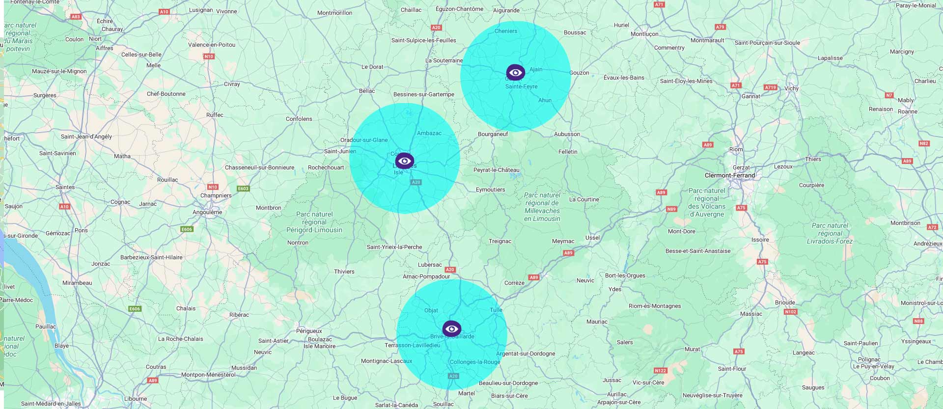 evmobile carte limoges brive gueret
